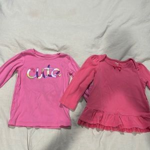 “SOLD” Lot of 2 Gymboree long sleeve tops, pink, size 4T, barely worn